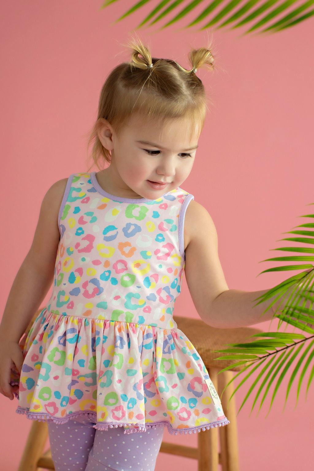 Sophie Pastel Leopard Tunic & Skirted Romper
