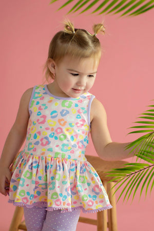 Sophie Pastel Leopard Tunic & Skirted Romper