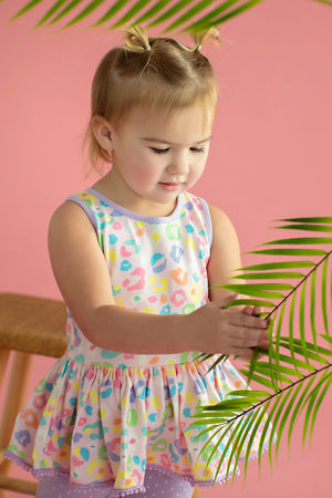 Sophie Pastel Leopard Tunic & Skirted Romper