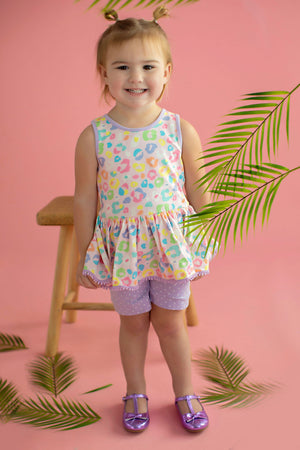 Sophie Pastel Leopard Tunic & Skirted Romper