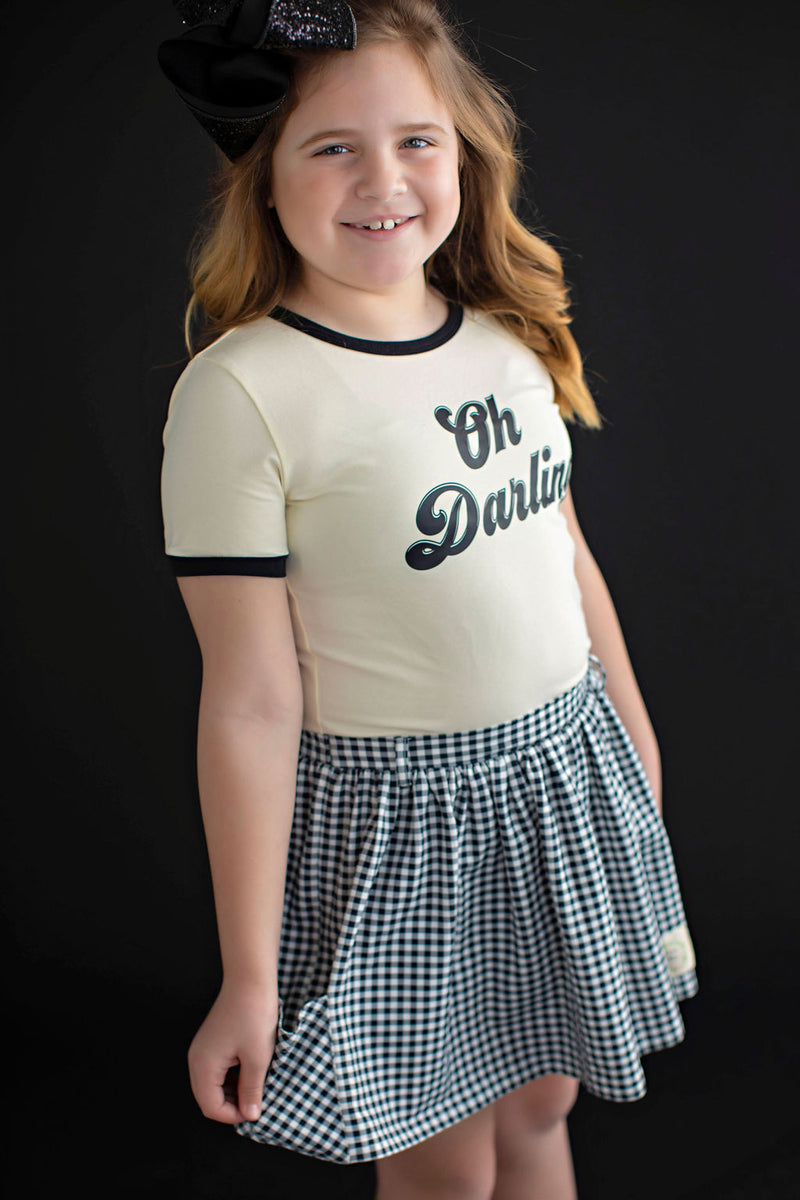 Black and White Gingham Skort