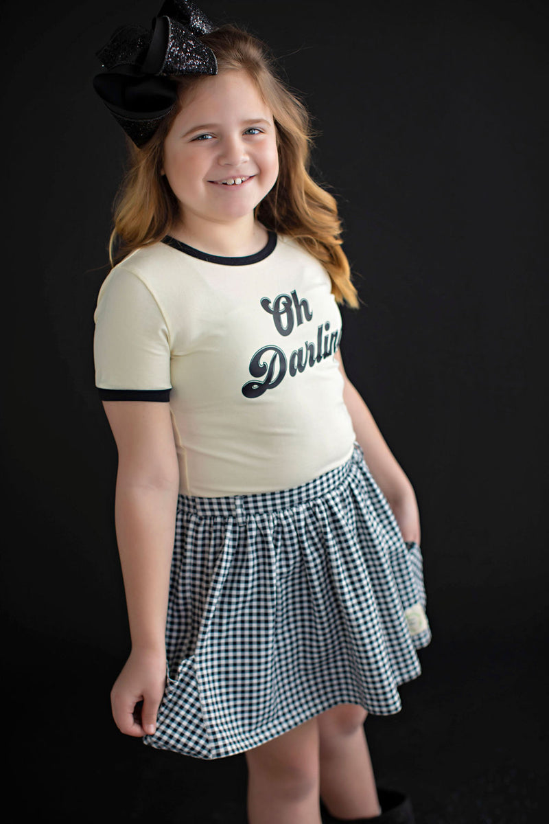 Black and White Gingham Skort