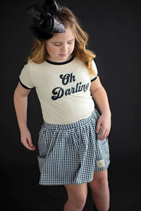 Black and White Gingham Skort