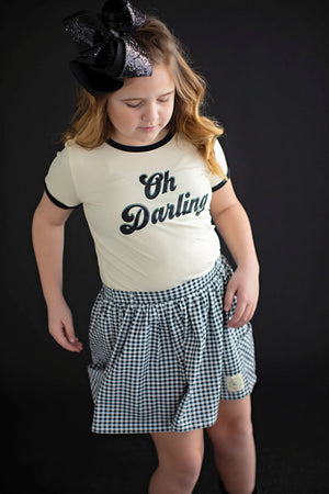 Black and White Gingham Skort