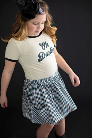 Black and White Gingham Skort