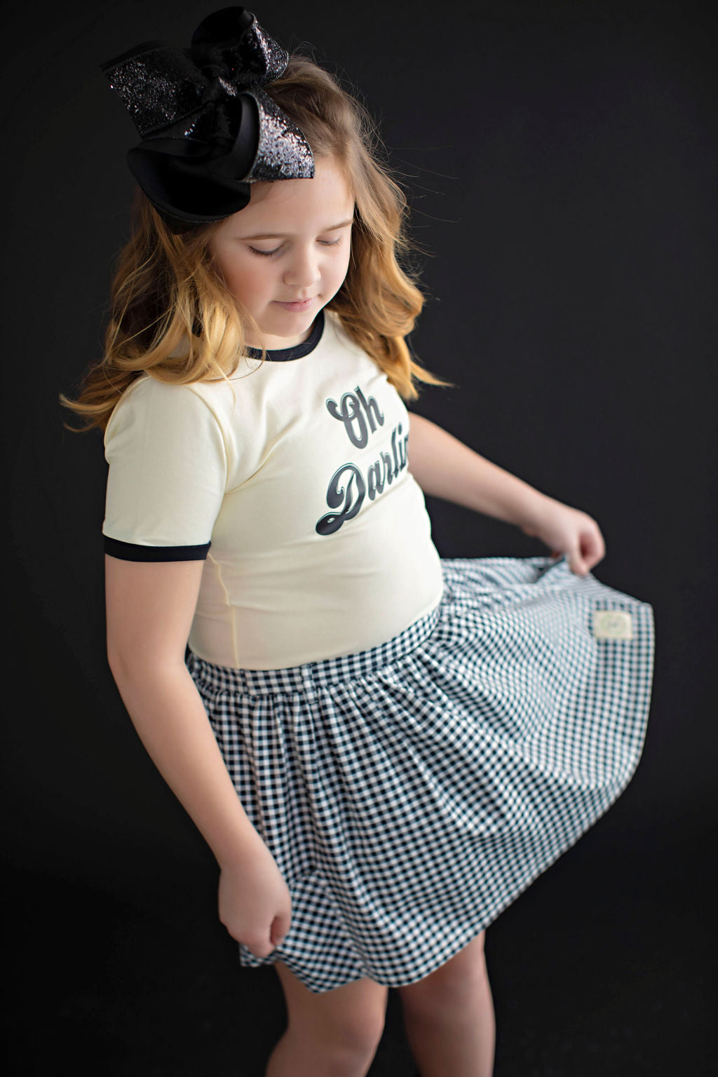 Black and White Gingham Skort