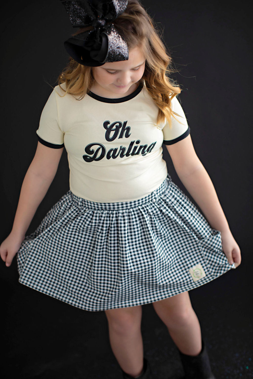 Black and White Gingham Skort