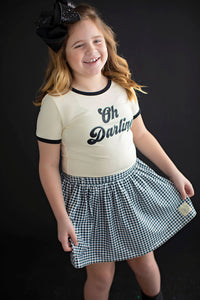 Black and White Gingham Skort