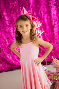Pink Polka Dot Sun Dress