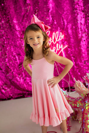 Pink Polka Dot Sun Dress