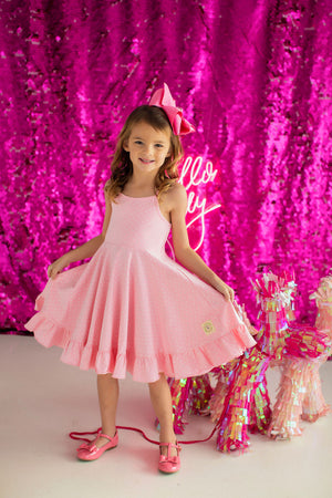 Pink Polka Dot Sun Dress
