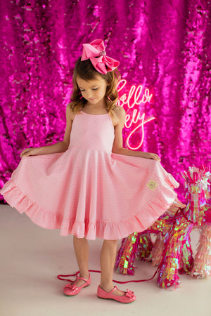 Pink Polka Dot Sun Dress