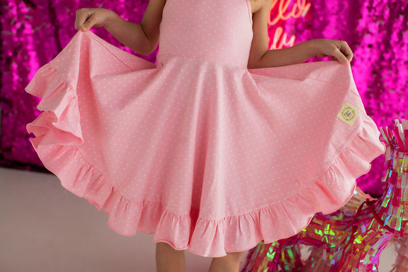 Pink Polka Dot Sun Dress