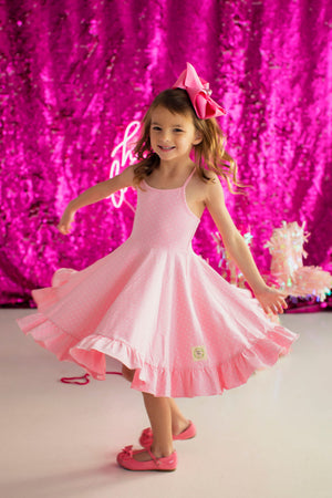 Pink Polka Dot Sun Dress
