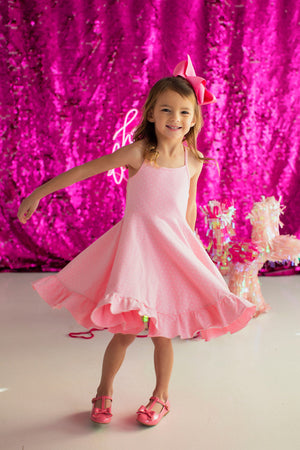 Pink Polka Dot Sun Dress