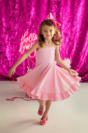 Pink Polka Dot Sun Dress