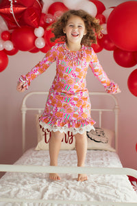 Gingerbread Lounge Wear Gown and Bloomers