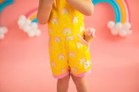 Rainbow Short Romper Yellow