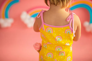 Rainbow Short Romper Yellow