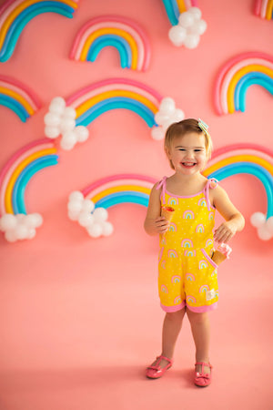 Rainbow Short Romper Yellow