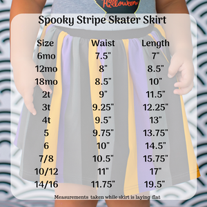 Spooky Stripes Skater Skirt (4039788232749)