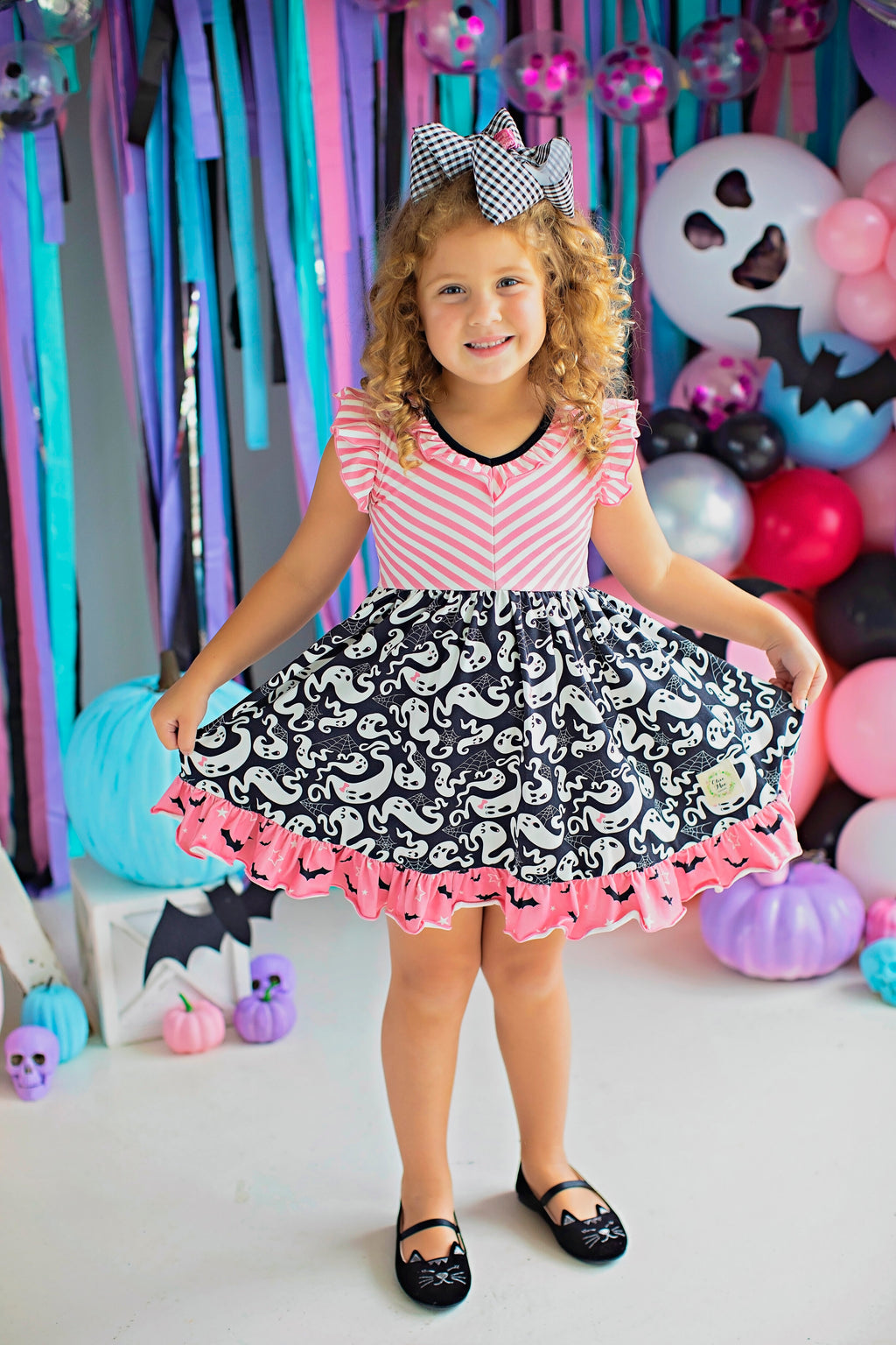 Ghostly Night V-Neck Dress