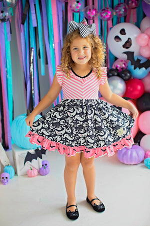 Ghostly Night V-Neck Dress