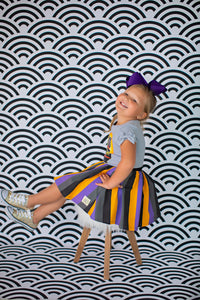Spooky Stripes Skater Skirt (4039788232749)