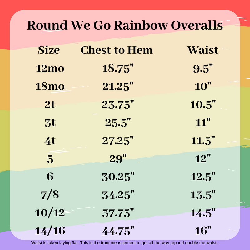 Round We Go Rainbow Overalls - NEW (4025185533997)